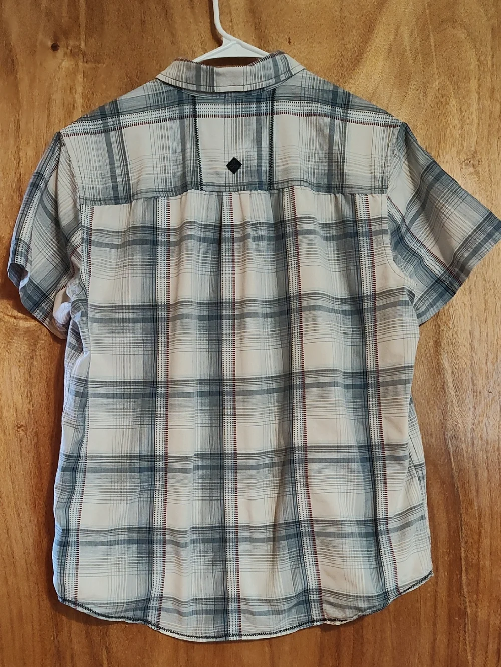 prAna Mens Tamrack Organic Cotton Blend Shirt Blue Plaid Contrast Stitch India L - Picture 8 of 14